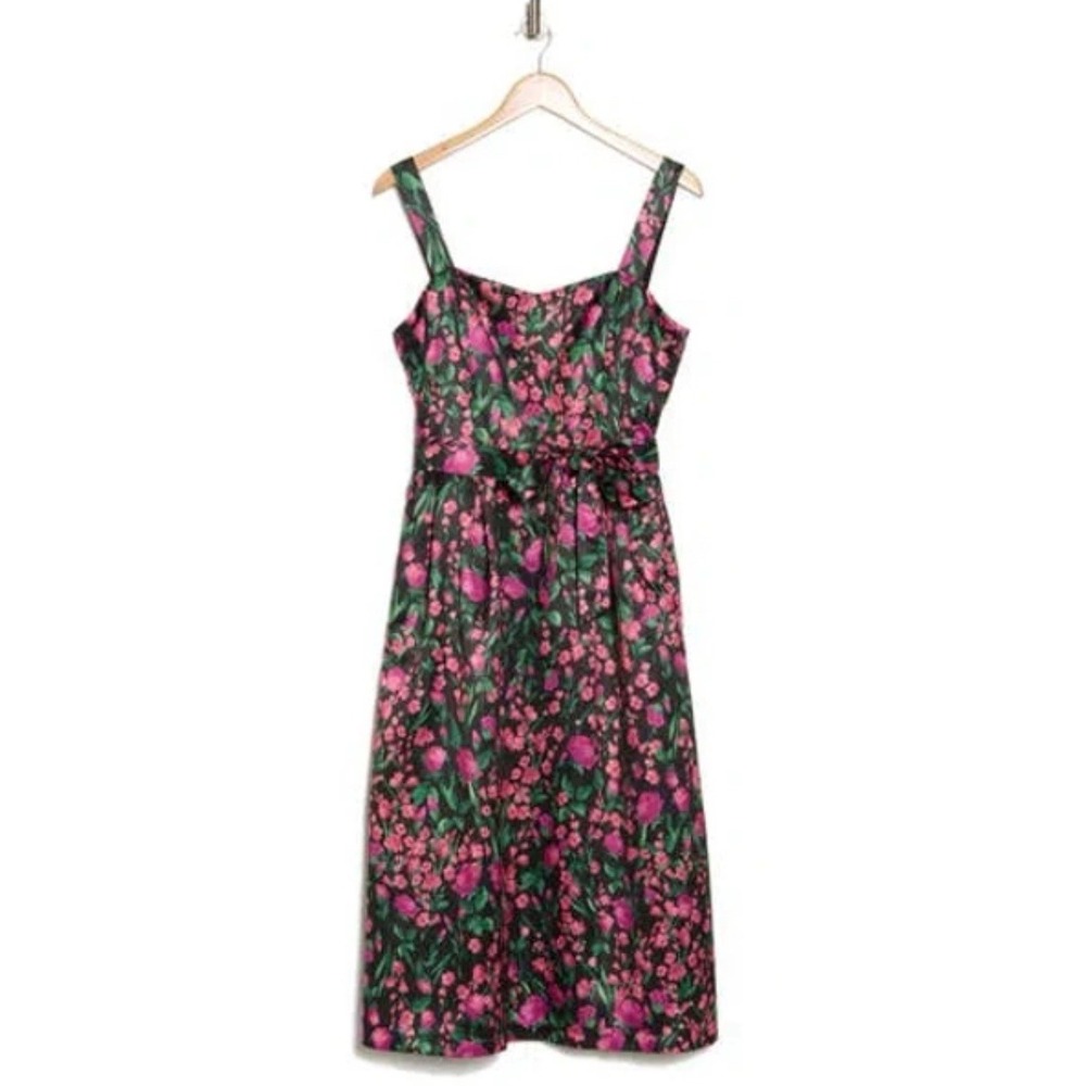 Donna Ricco Sleeveless Sun Dress Midi Dress Womens Size 2 Multicolor Floral NWT‎